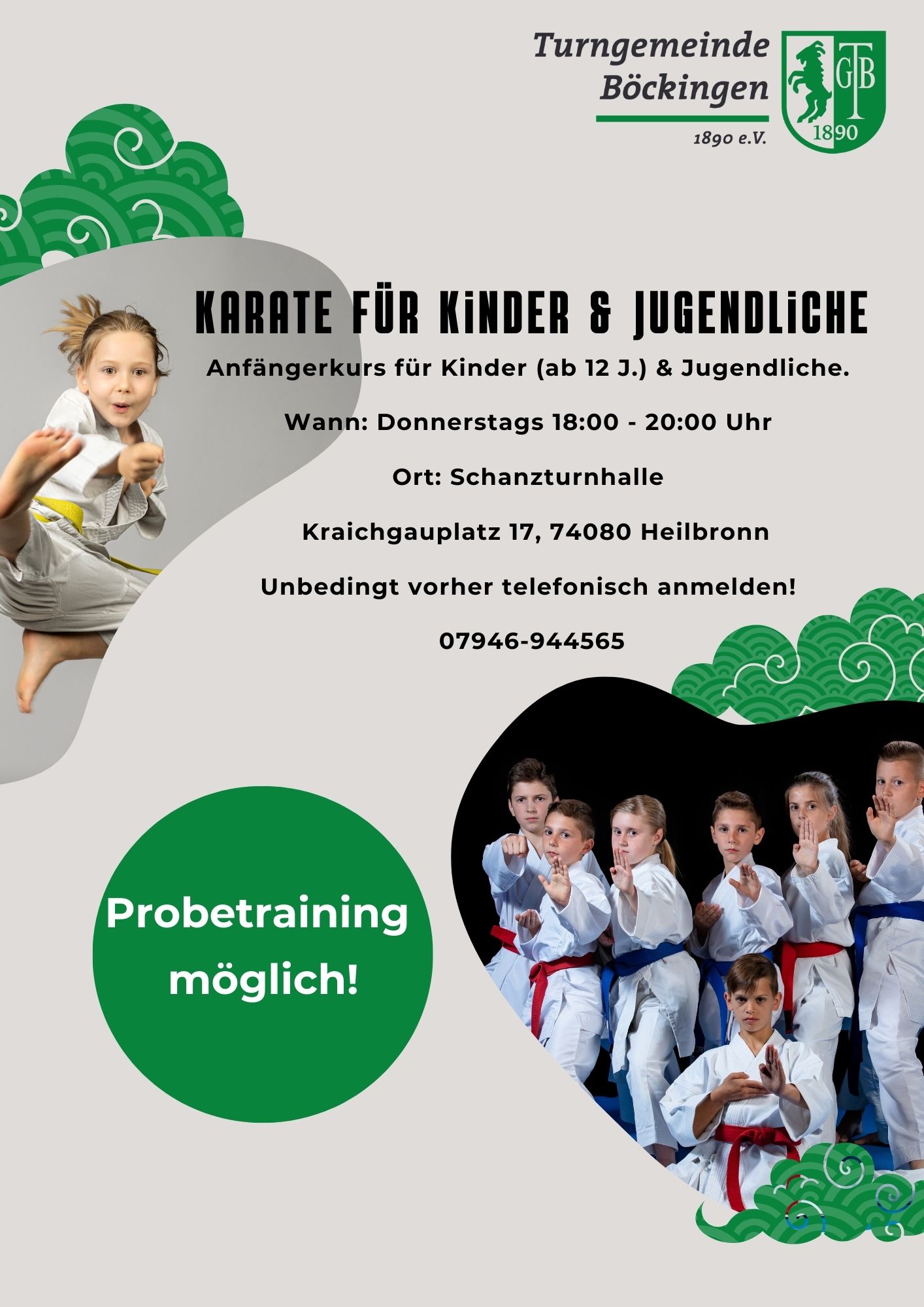 Karate Judo Kampfsport Kurse Angebot Flyer Foto Illustration Rot Schwarz 2